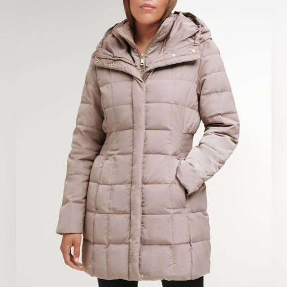 Cole Haan Women's 32" Signature Hooded Taffeta Down Coat - Picture 2 of 11